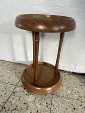 Servierwagen Teewagen rund, mid century 50er Tisch Teak Optik  Harter Kunststoff