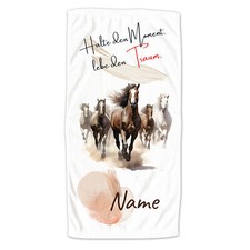 Handtuch Pferde mit Spruch und