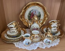 Edelporzellan Gold 22 Carat Porzellan 21-teil. Kaffeeservice Bavaria Germany