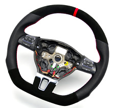 TAUSCH Abgeflacht Alcantara Lenkrad VW TOURAN TIGUAN CADDY 1T0419091 alc rot