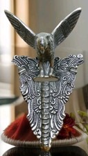 Wandfigur Papagei Wandrelief Vogel Relief  Wanddeko Wandapplike Aluminium Antik