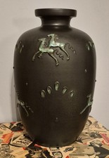 Rare XXL Bodenvase Keramik Vase Ugo Zaccagnini Pferde Design Italien 50er Jahre