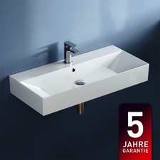 Keramik Waschtisch 90 x 42 cm weiß Waschbecken Aufsatzwaschtisch Möbelwaschtisch