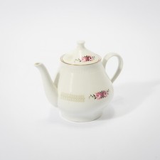 Teekanne Porzellan Weiß Rosen Dekor Kanne Stadtlengsfeld Germany 0,75 L