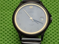 Herren alte Armbanduhr Cathay, Titan, Swiss Made, OVP