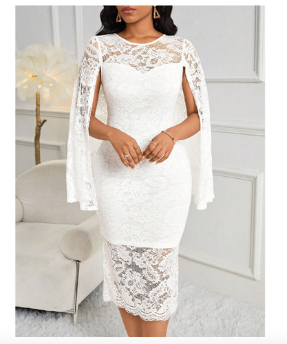 Damen kleid weiß komplett mit - kleid,