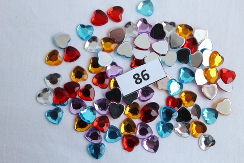 100 klebe acryl perlen - acryl, herzen