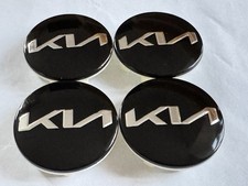 4x 58mm KIA KN Nabendeckel Felgendeckel Nabenkappe Nabenabdeckung Schwarz silber