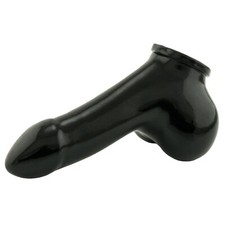 Latex Penishülle XS mit Hodensack schwarz Schaft: 10cm Penis Hülle Latexkleidung