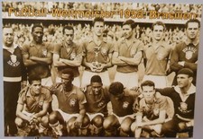 Postkarte Fußball Weltmeister Brasilien WM 1958 in Schweden Das Team Pelé FP354