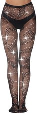 Netzstrumpfhose mit Glitzersteinen