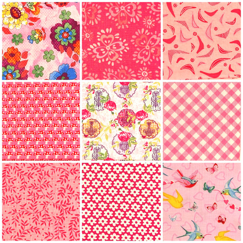 Fat quarter pack rosa - quarter, pink