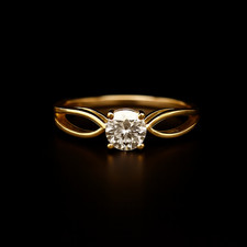 14K Gelbgold Verlobungsring