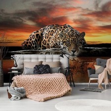 Leopard Katze Wandbild Tapete