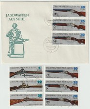 DDR-Briefmarken, FDC und Satz: „Jagdwaffen aus Suhl“, 1978, Mi.2376-81#195
