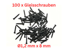 100 x Gleisschrauben – M1,2 x 8 mm – Modellbahn Schraubensatz
