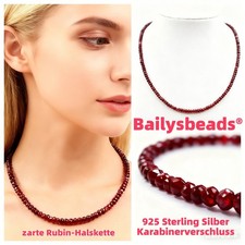 Rubin Halskette Kette 925 Sterling Silber Damen Geschenk Hochzeit Bailysbeads®