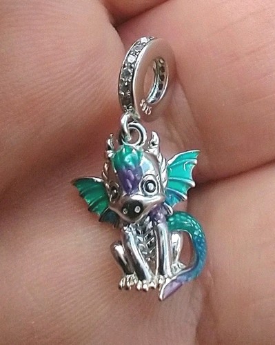 Armband charm blauer drache - armband,