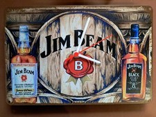 Blechschild Uhr Jim Beam