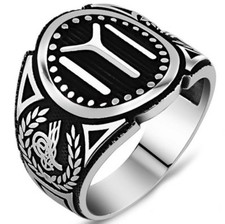 925 Sterling Silber Türkischer IYI Kayi Stamm Herren Ring