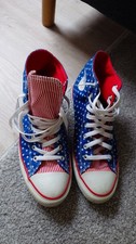 CONVERSE CHUCK TAYLOR HI RED WHITE BLUE AMERICAN FLAG 145527C Chucks