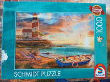 Puzzle 1000 Teile Sonnenuntergang in der Leuchtturm- Bucht  Schmidt