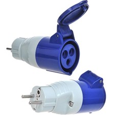 Adapterstecker Adaper Schuko auf CEE Kupplung Wohnwagen Wohnmobil Caravan Boot 