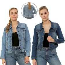 Damen Basic Denim Crop Jacke