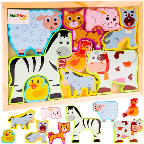 Malplay holzpuzzle bauernhof - holzpuzzle,
