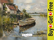 River Dock Szene, Impasto