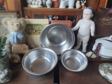 3ER SET METALL SCHÜSSELN FUTTERNAPF WASSERSCHALE FÜR HUND KATZE VOGEL GROSS TOP