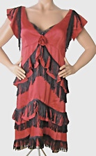 Kleid Charleston 20er ? M 38 40 Kostüm rot schwarz Fransen Theater Tanzkleid