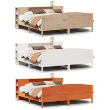 Massivholzbett mit Regal