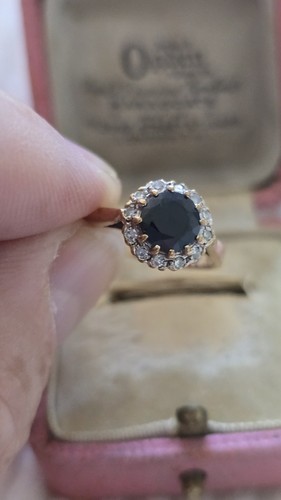 Saphir und diamant ring - saphir,