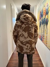 WOOLRICH  Mens Tech Camo ARCTIC Parka 800 Down Fill Coyote Pelz GR S wNEU
