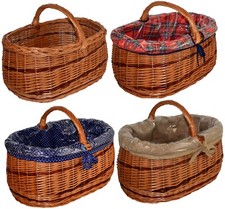 Einkaufskorb 50cm Groß Weidenkorb WIKLER Autokorb Weide Stoff Einlage Korb