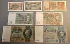 1 - 100 Reichsmark  Banknoten