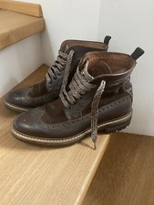 Marc O Polo Herren Leder Boots Stiefel Stiefelette Budapester Gr. 41 Braun 