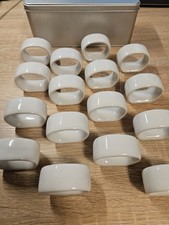 Serviettenringe Set 16 Stück Weiß Porzellan