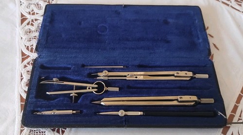 Vintage reißzeug set - vintage, reißzeug-set