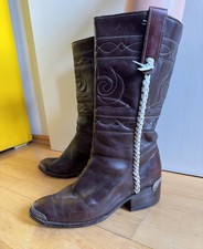 Vintage Cowboy Stiefel Größe 44 * 60er / 70er Jahre Lederstiefel Biker Hippie