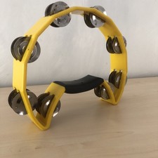 32 Schelle Power Tamburin Gebraucht Halbmond Kunststoff GELB USA Pat. DEC 306608