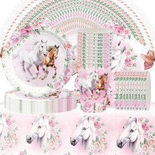 Pferderennen-Geschirrset für Kindergeburtstage Tischdecken und Partydekorationen