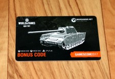 World of Tanks Bonus Code Card Pz.Kpfw B2 740 (f) Gamescom 2017 Xbox One 360 PS4