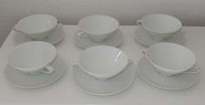 Hutschenreuther Apart 6 Suppentassen mit Untertellern weiß 12 Teile