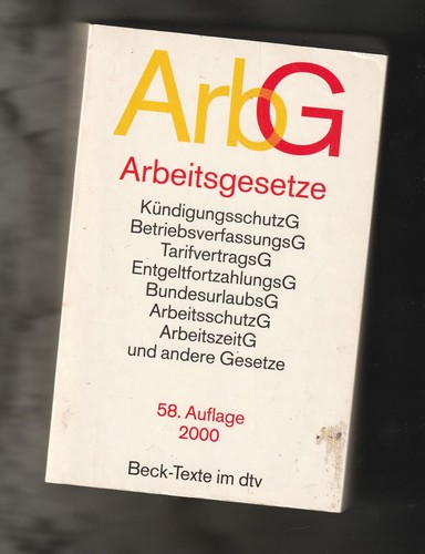 Arbg arbeitsgesetze beck - arbg, *