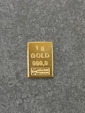 Goldbarren 1 Gramm , 999,9
