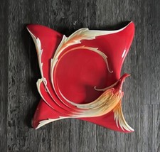 FRANZ Collection Porzellan PHOENIX FLIGHT Feuervogel Designer Teller Tablett Rot
