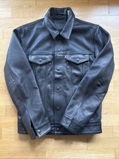 Fast neuwertig! Levi's Trucker Type 3 Leder Schwarz Black Leather S Big E