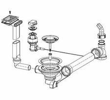 FRANKE Ab- und Überlaufgarnitur Spüle Euroform EFX 614-78 / Excenterventil